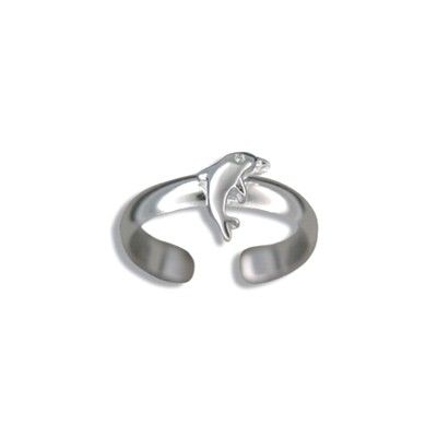 Sterling Silver Hawaiian Dolphin Design Toe Ring