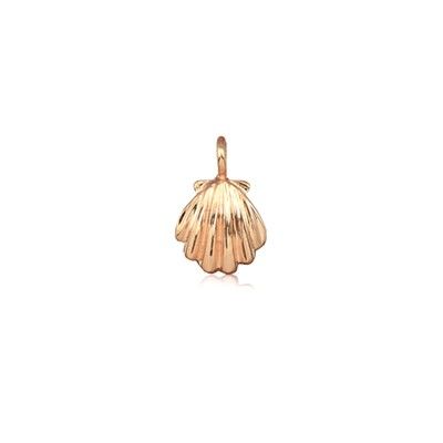Sterling Silver Hawaiian Rose Gold Coated Clam Shell Mini Charm