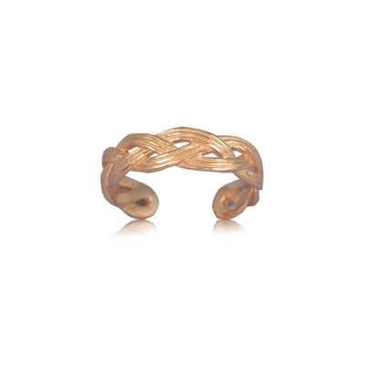 Sterling Silver Cut-Out Rope Design Toe Ring