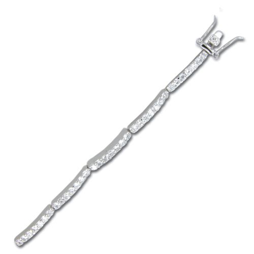 Sterling Silver Clear CZ Minimalist Bracelet 