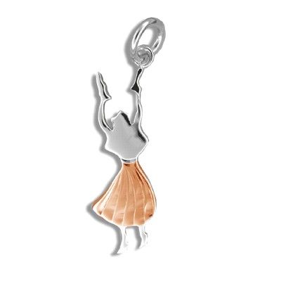 Sterling Silver Rose Gold Coated Kahiko Hula Dancing I Pendant