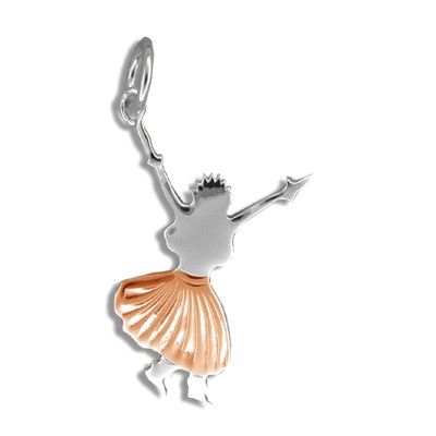 Sterling Silver Rose Gold Coated Kahiko Hula Dancing III Pendant