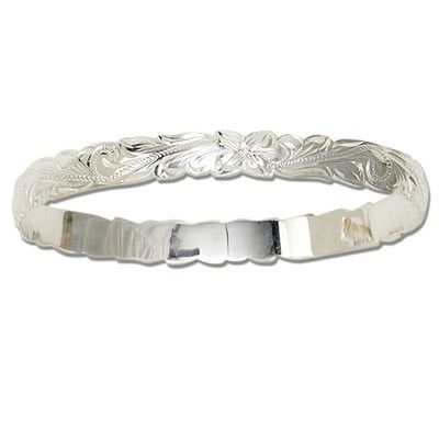 Sterling Silver 8mm  Hawaiian Cut-out Bangle