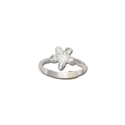 Sterling Silver 8MM Hawaiian Plumeria Flower Ring 