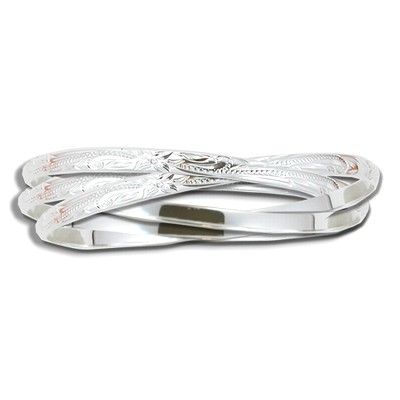 Sterling Silver Hawaiian Eternity Bangle