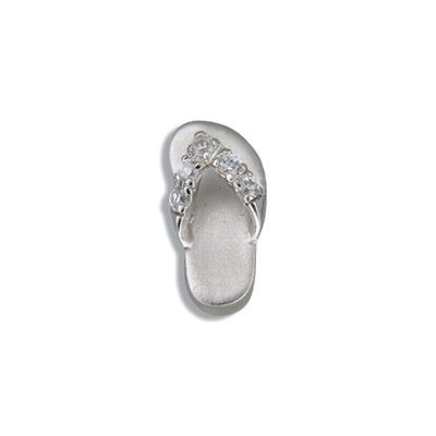 Sterling Silver Hawaiian Slipper with CZ Slide Pendant