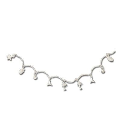 Sterling Silver Hawaiian Mixed Design Anklet