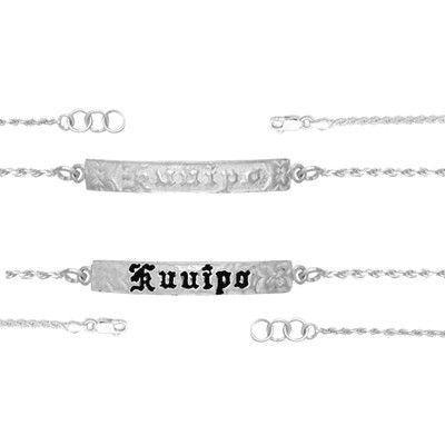 Sterling Silver 6MM Hawaiian 'Kuuipo' Design with Rope Link Bracelet