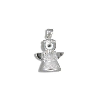 Sterling Silver Hawaiian Angel with 'ALOHA' Design Pendant (S)