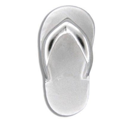 Sterling Silver Hawaiian Slipper Design Pendant (L)