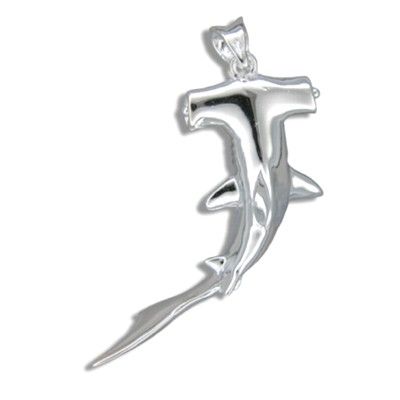 Sterling Silver Hawaiian Hammerhead Shark Pendant