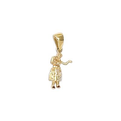 14kt Yellow Gold Hawaiian Hula Girl Pendant (S)