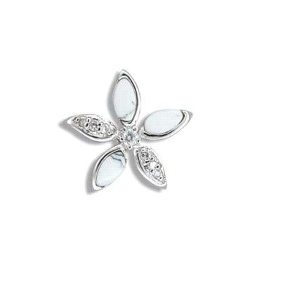 Sterling Silver White Turquoise Plumeria Pendant