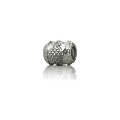 Sterling Silver Hawaiian Rhodium Pineapple Bead Charm