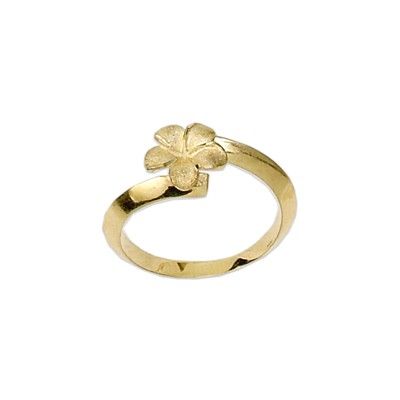 14kt Yellow Gold Hawaiian 9mm Plumeria Ring