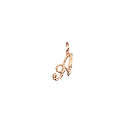 Sterling Silver Hawaiian Rose Gold Coated Initial Mini Charm