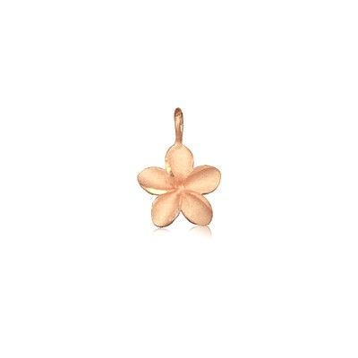 Sterling Silver Hawaiian Rose Gold Coated Plumeria Mini Charm