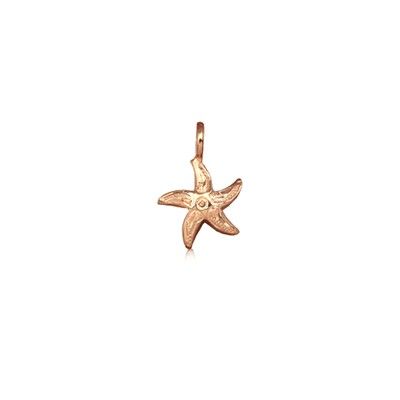 Sterling Silver Hawaiian Rose Gold Coated Starfish Mini Charm
