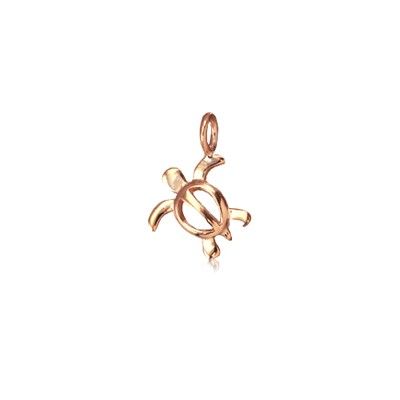 Sterling Silver Hawaiian Rose Gold Coated Cut-Out HONU Mini Charm