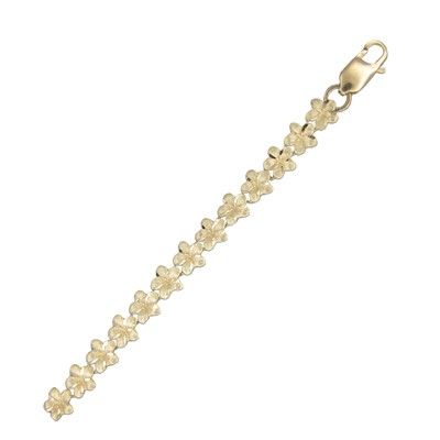 14KT Yellow Gold Hawaiian 6mm Plumeria Bracelet