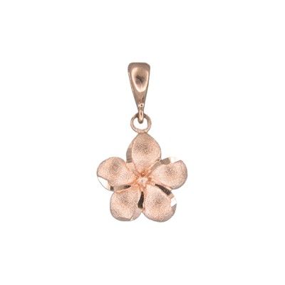 14kt Rose Gold Hawaiian Plumeria 12mm Pendant