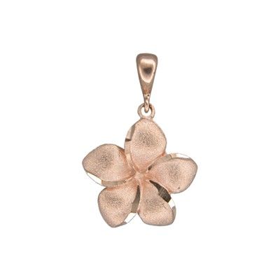 14kt Rose Gold Hawaiian Plumeria 15mm Pendant