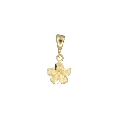 14kt Yellow Gold Hawaiian Plumeria 8mm Pendant