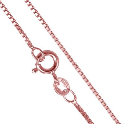 Rose Sterling Silver Box Chain