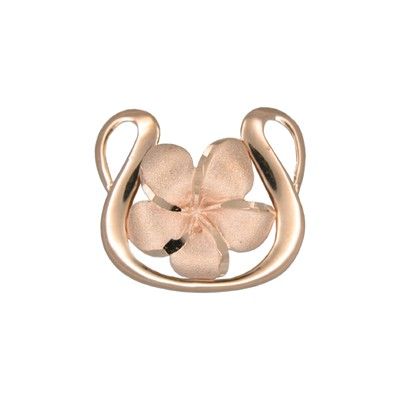 14kt Rose Gold 15mm Hawaii Plumeria with Harp Shaped Pendant