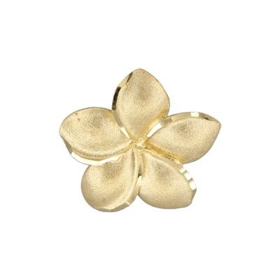 14kt Yellow Gold Hawaiian Plumeria 22mm Slide Pendant