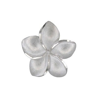 14kt White Gold Hawaiian Plumeria 22mm Slide Pendant