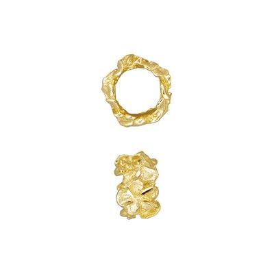 14kt Yellow Gold Cut-Cut Hawaiian Sanded Plumeria Lucky Barrel Pendant 