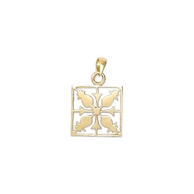 14kt Yellow Gold Cut-In Hawaiian Pineapple Quilt Pendant