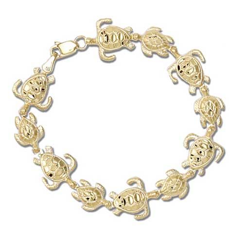 14kt Yellow Gold Hawaiian Mother and Baby HONU Bracelet