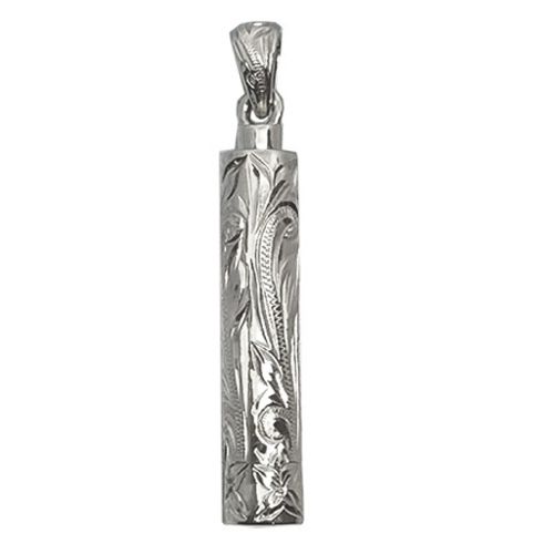 Sterling Silver Hand Carved Hawaiian Cremation Ash Holder (2 inches)