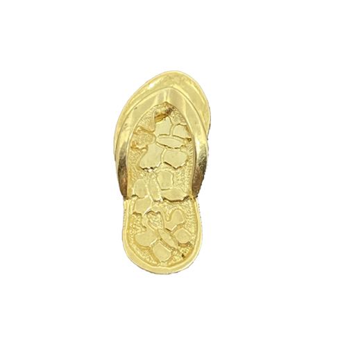 14KT Yellow Gold Slipper Pendant with Butterflies Design