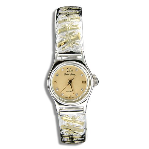Sterling Silver Two Tone Hawaiian Bamboo Design Watch